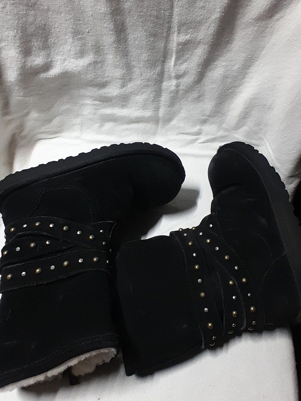 UGG Clovis Studded Black Ankle Boots